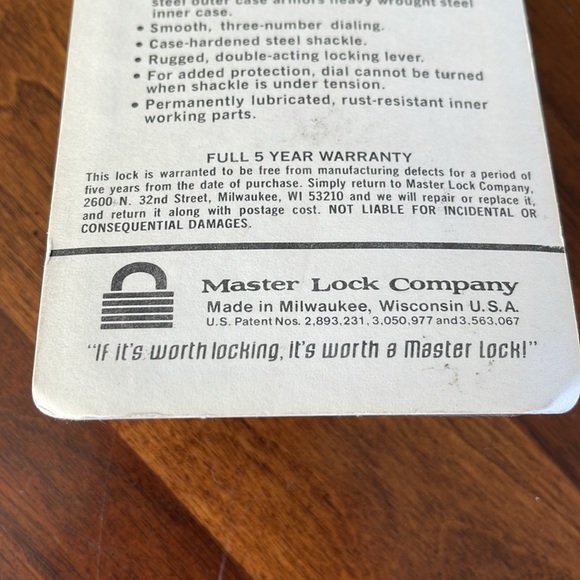 UNOPENED VINTAGE 90S MASTER COMBINATION STAINLESS STEEL CASE PADLOCK - Picture 3 of 6